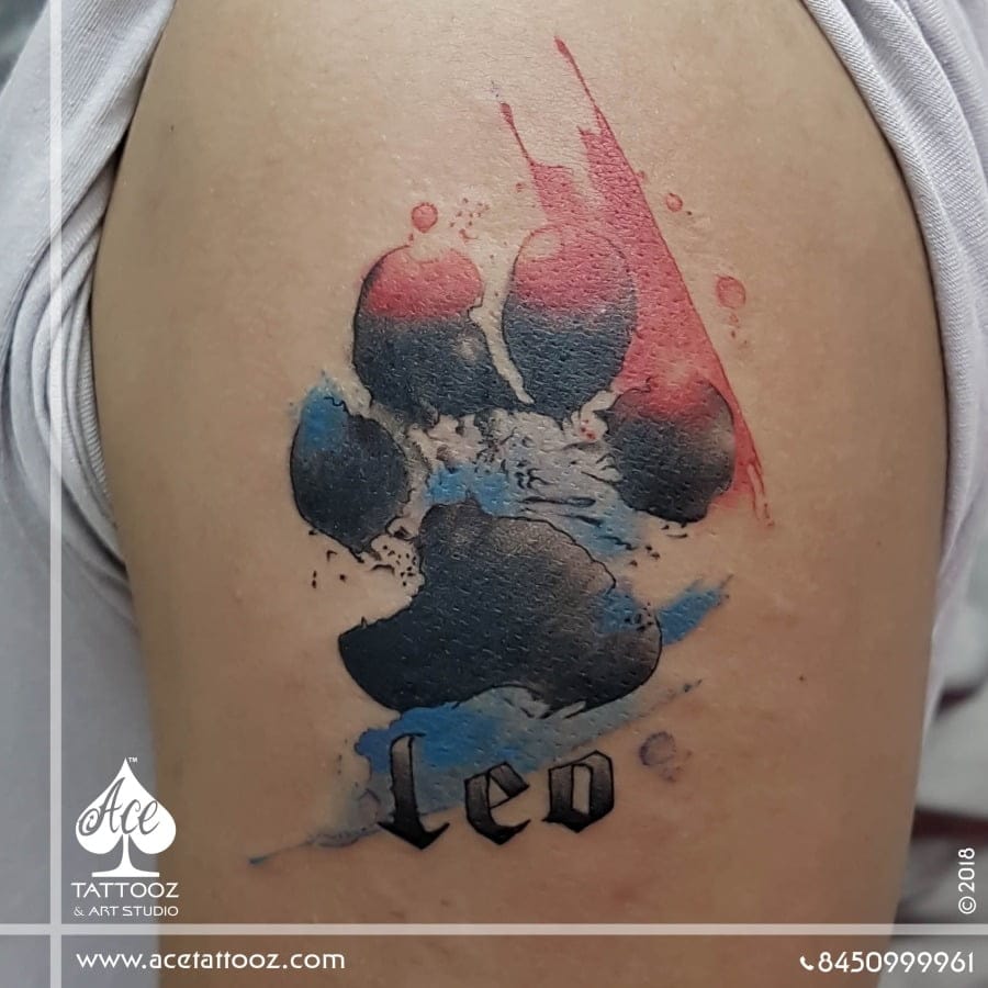 Abstarct-Colour-Paw-Tattoo