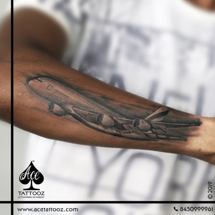 Black-and-Grey-Airplane-Tattoo-705×705
