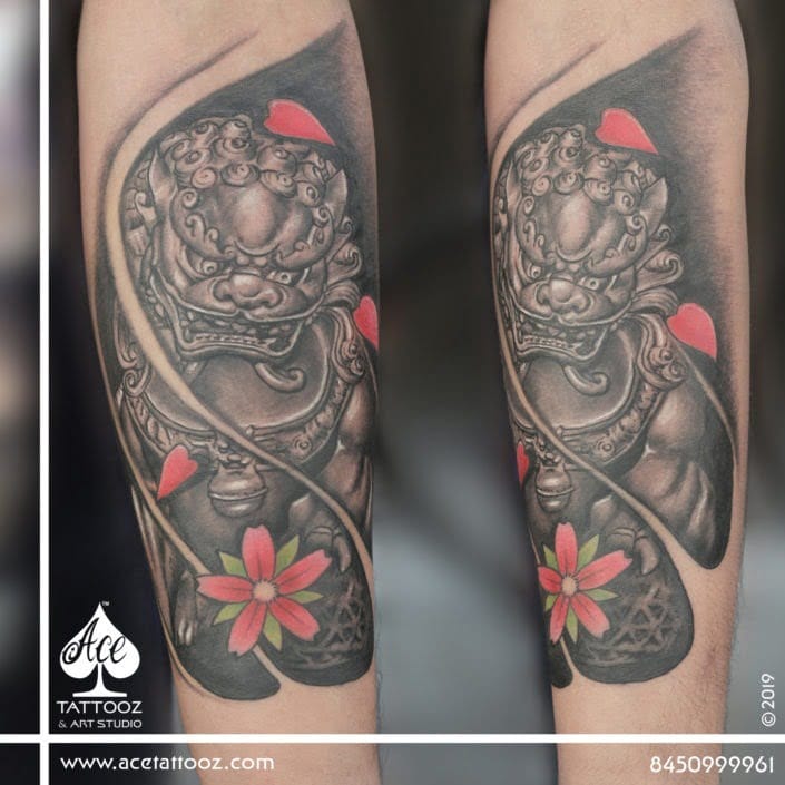 Black-and-Grey-Foo-Dog-Tattoo-Designs-705×705