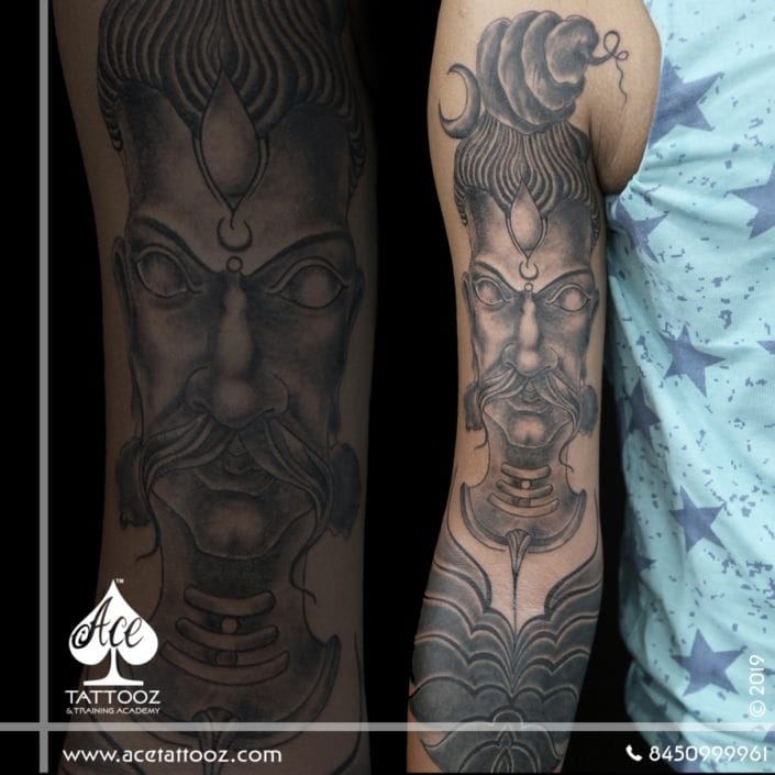 Black-and-Grey-Shiva-Tattoo-705×705