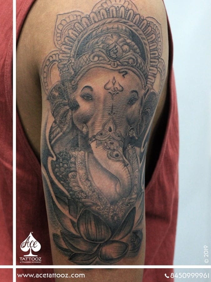 Chinchpokli Cha Raja Ganesha God Tattoo Design