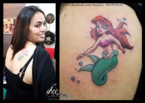 Colourful Ariel Tattoo for Women