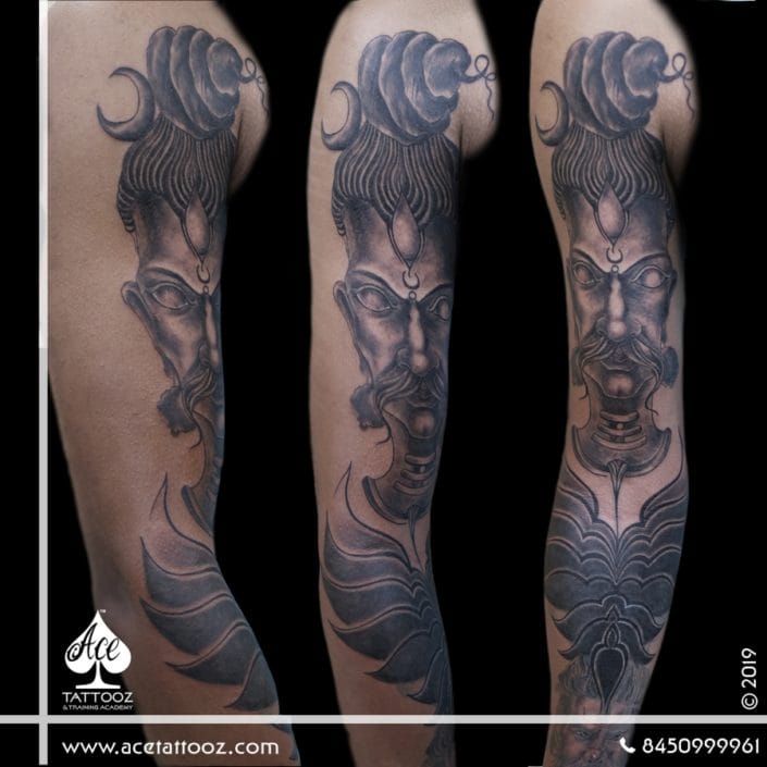 Customized-Black-and-Grey-Shiva-Tattoo-705×705