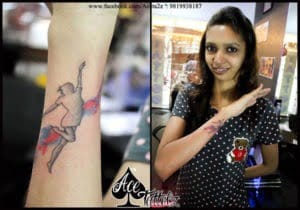 Dancing Girl Tattoo on Wrist