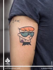 Dexter Cartoon Tattoo on Arm