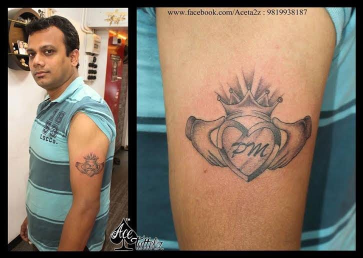 Heart-with-Crown-tattoo-for-Men
