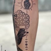 swallow bird abstract tattoo