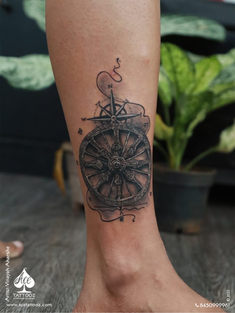 Konark Wheel Tattoo for Men