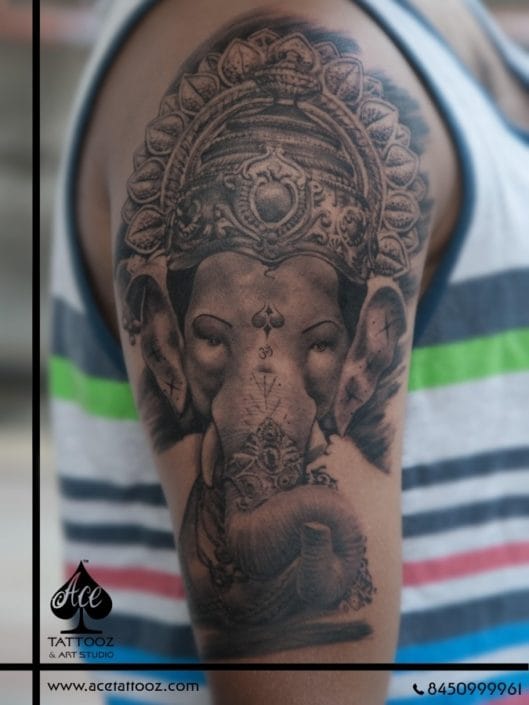 Lalbaugcha-Raja-Black-and-Grey-Tattoo-Designs-529×705