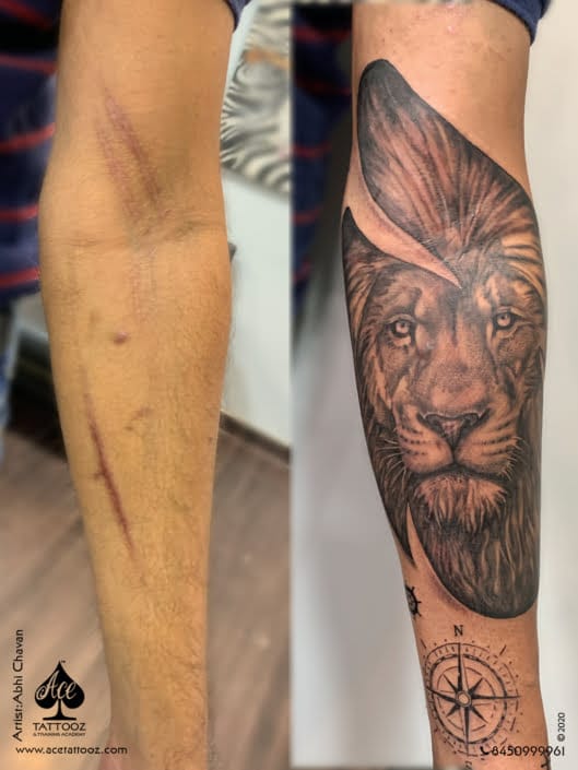 Lion-Cover-Up-Black-White-Tattoo-529×705