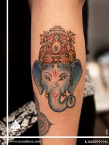 Lord Ganesha Face Tattoo