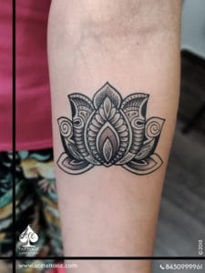 Lotus Black and White Tattoo Designs