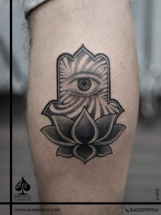 Lotus-Hamsa-Black-and-Grey-Tattoo-Designs-529×705