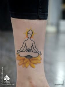Meditating Spiritual Realistic Tattoo