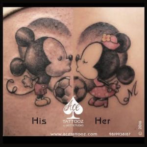 Mickey & Minnie Cartoon Tattoo