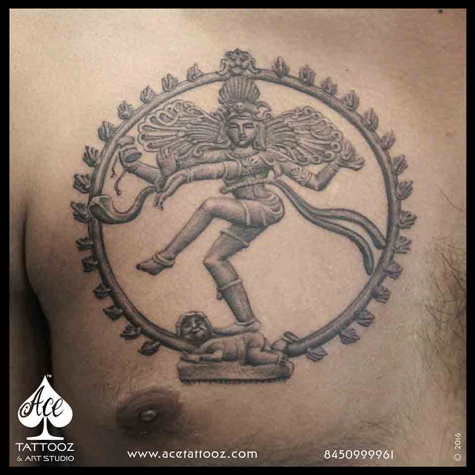 Natraj Black and White Tattoo