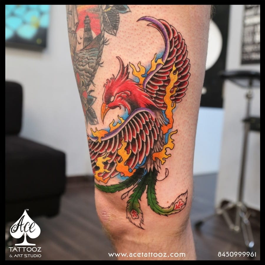 Old-School-Phoenix-Colour-Tattoo