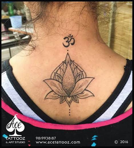 Om-with-Flower-Tattoo-for-Women
