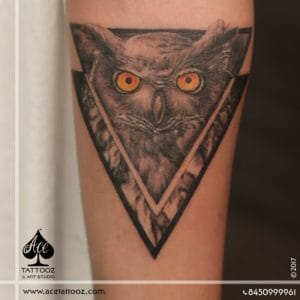Realistic Owl 3D Tattoo