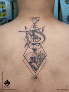 Swordfish Tattoo on Back