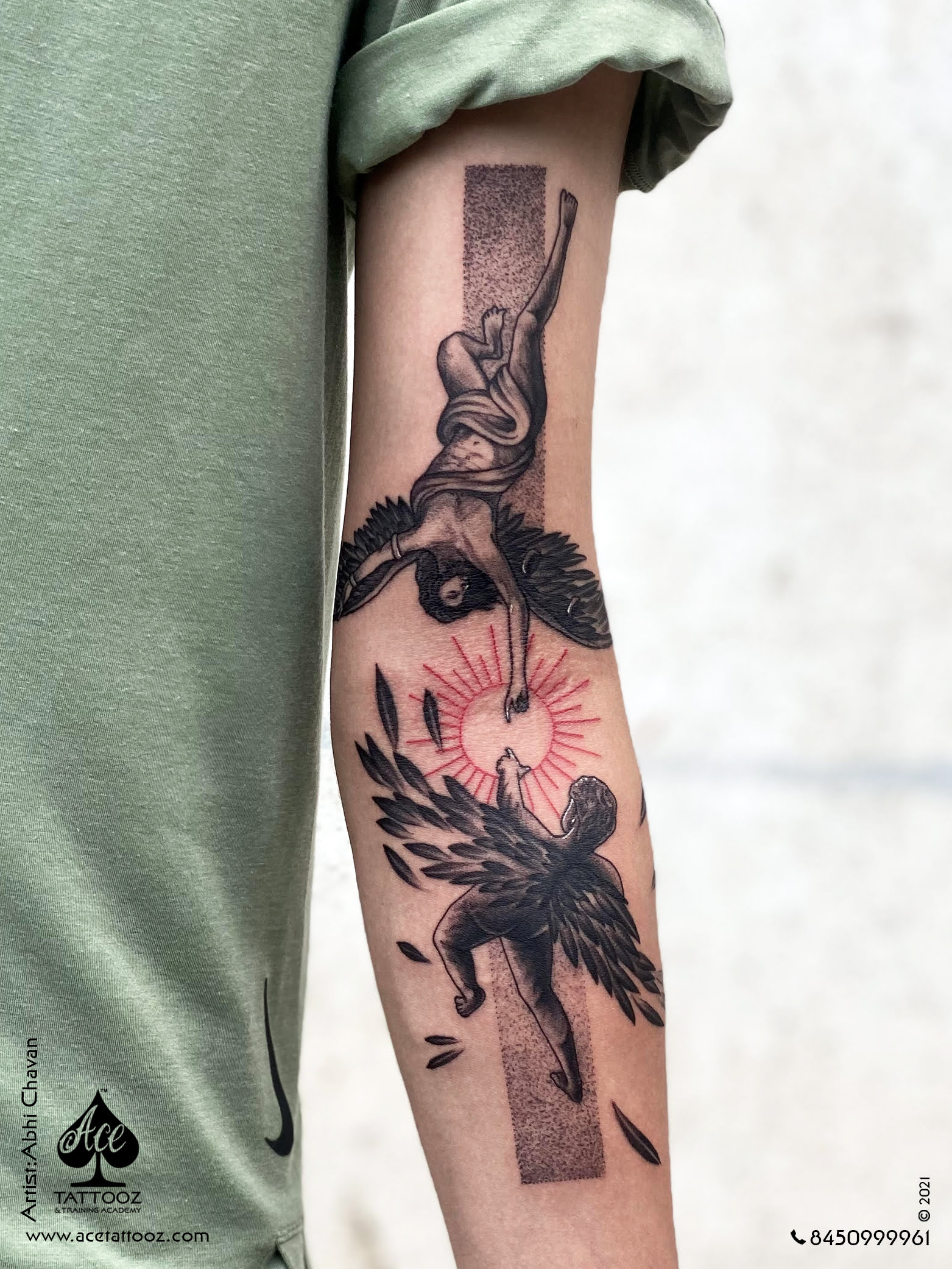 The Fall Of Icarus God Tattoo