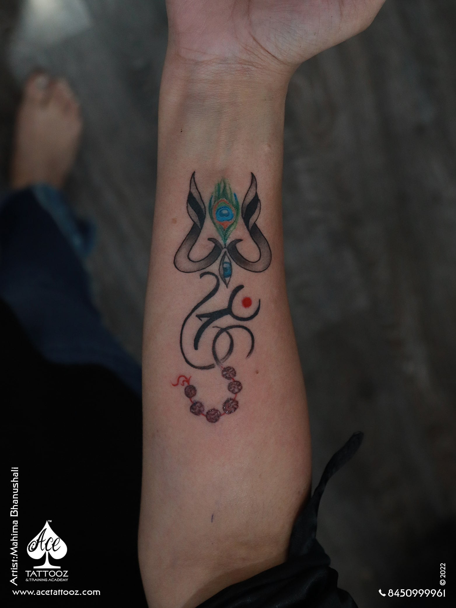 Trishul Peacock God Tattoo