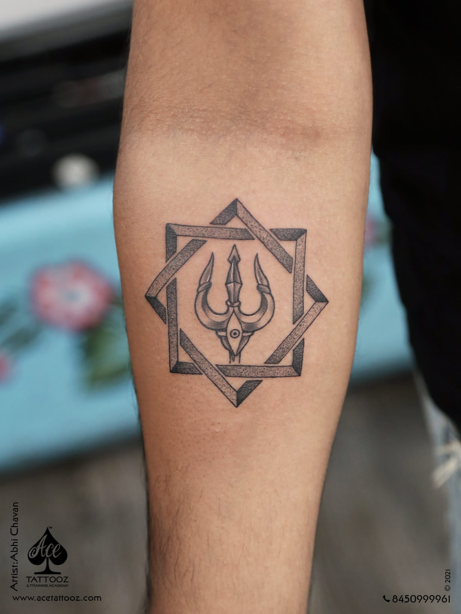 Trishul Yantra Tattoo