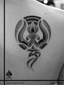 Trishul with OM Women Tattoo