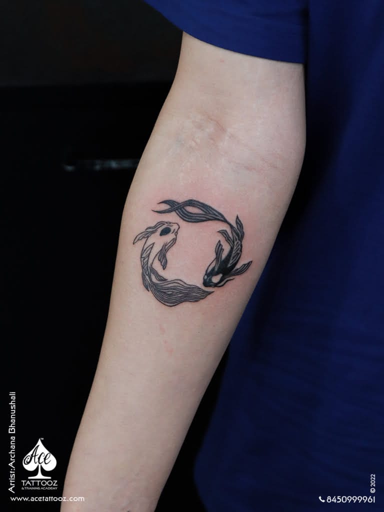 Yin and Yang Koi Fish Tattoo for Men