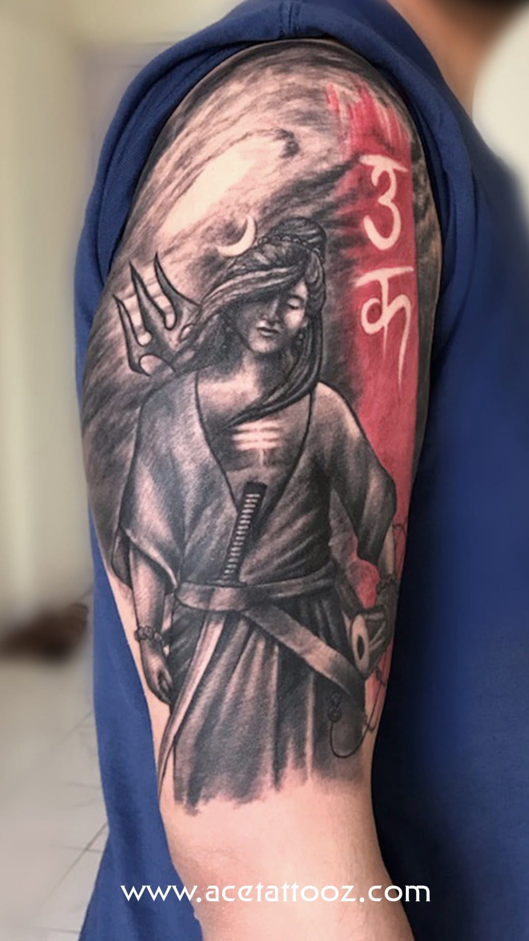 shiva tattoo on hand