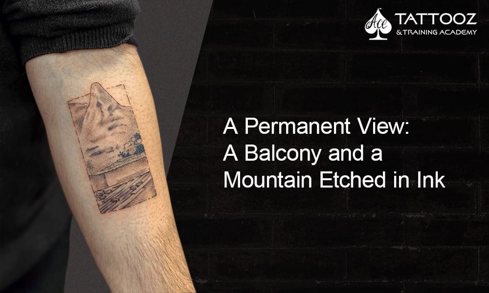 A Permanent View: A Balcony and a Mountain Etched in Ink 