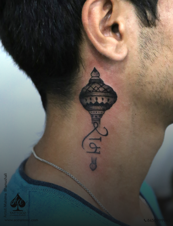 men neck tattoo