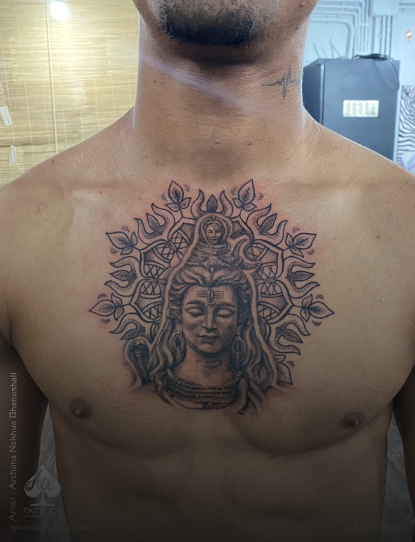 shiva chest tattoo