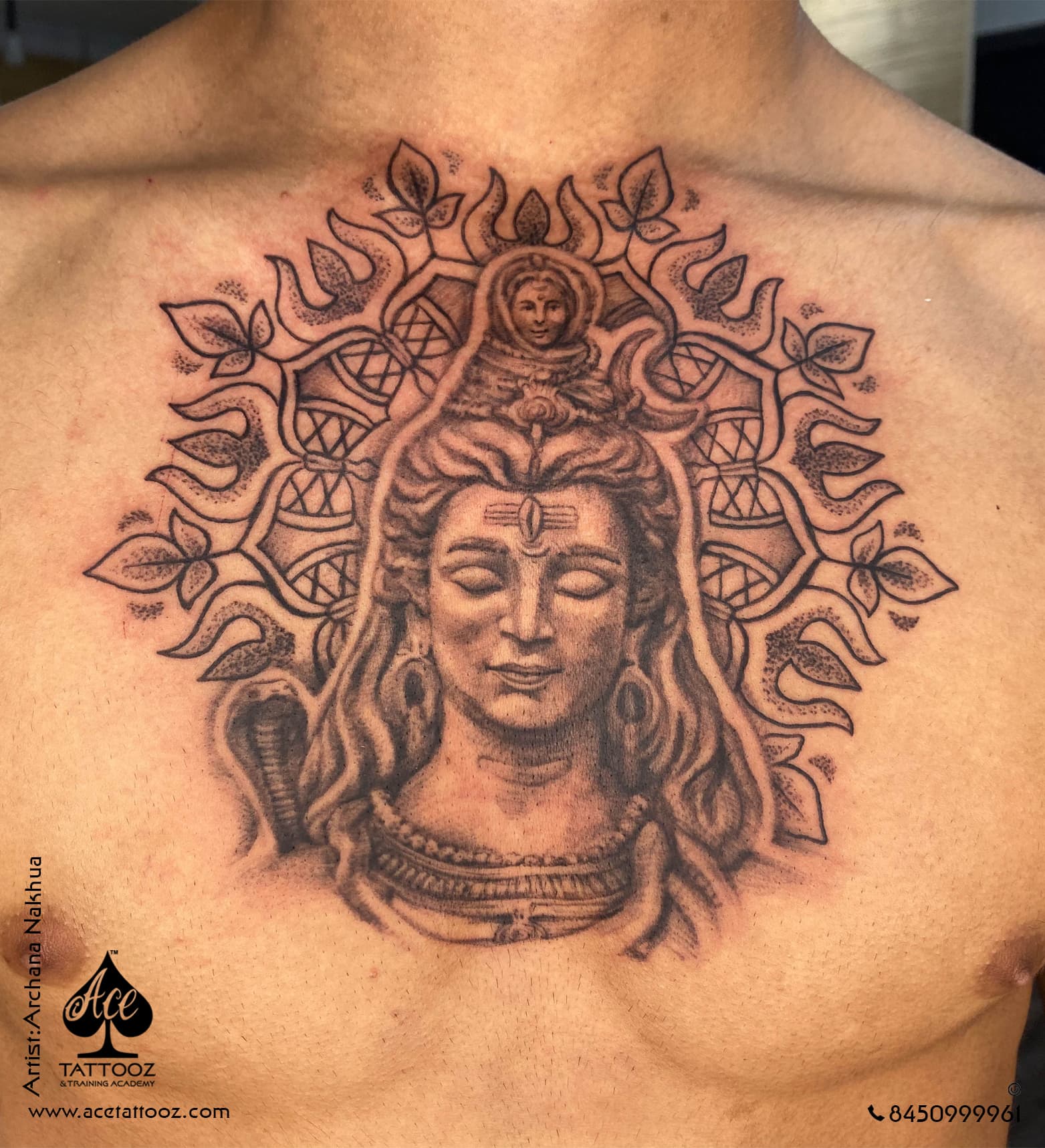 Mahadev Chest Tattoo
