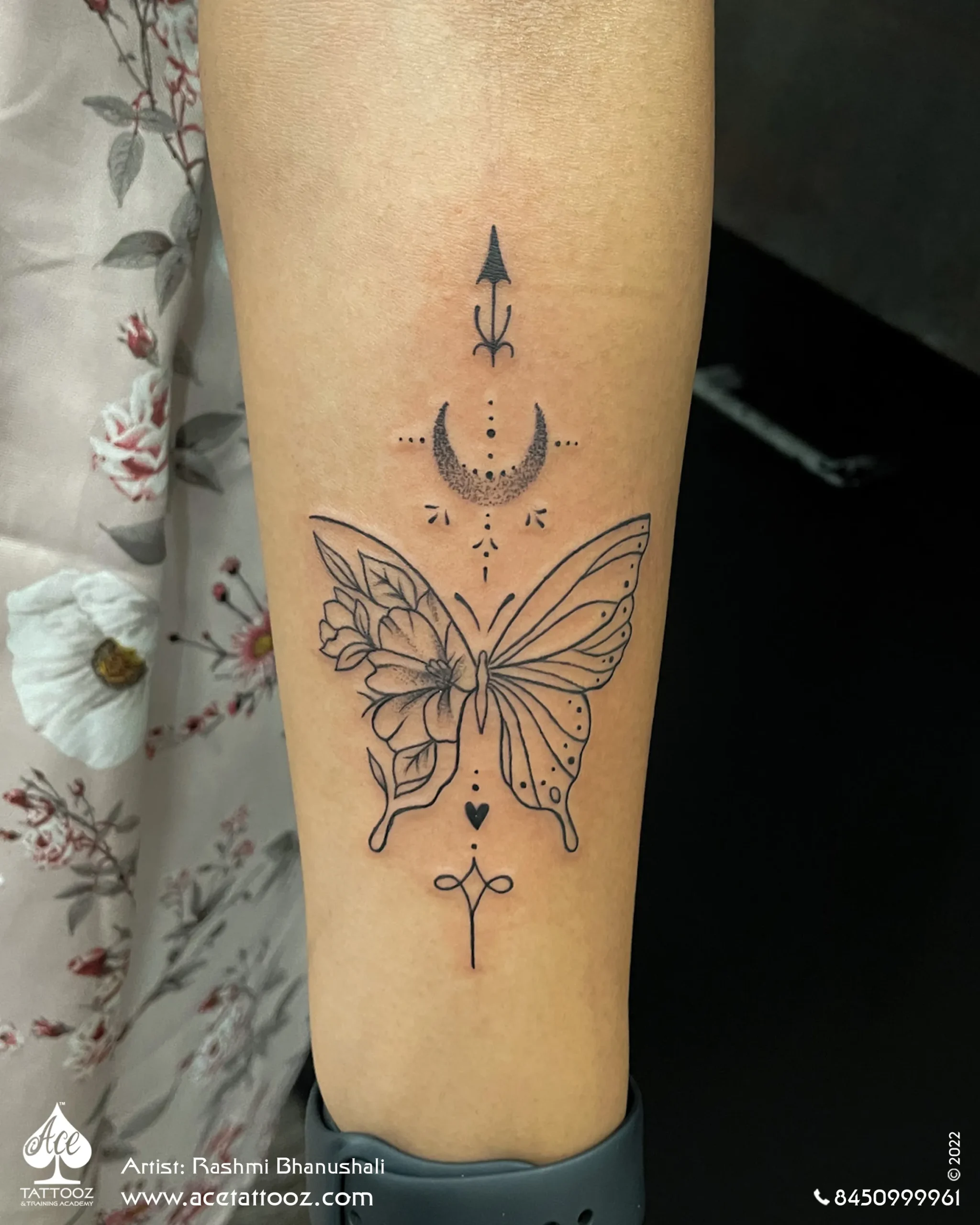 butterfly tattoo – butterfly floral wrist tattoo ace tattooz