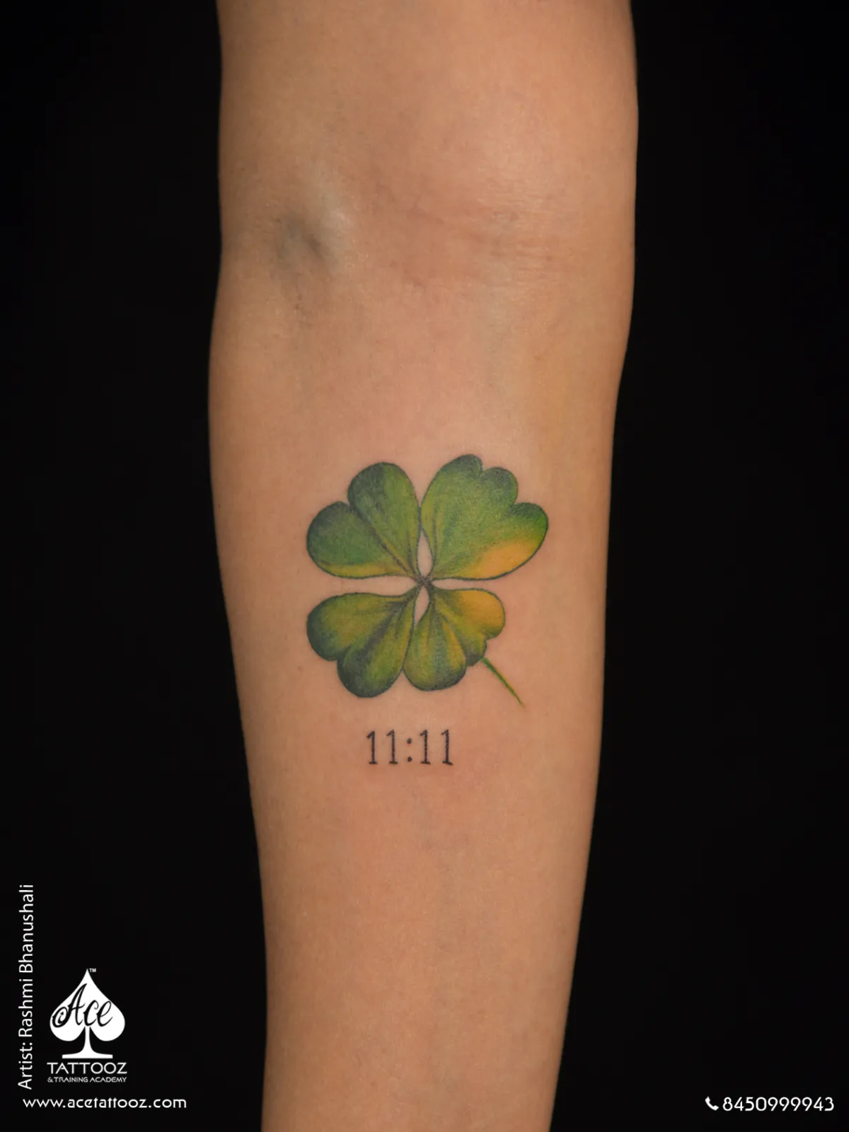 floral birth month forearm band tattoo ace tattooz