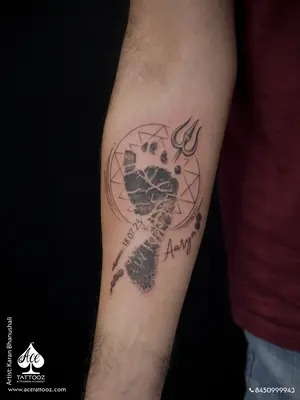 Blackwork Bappa full sleeve tattoo