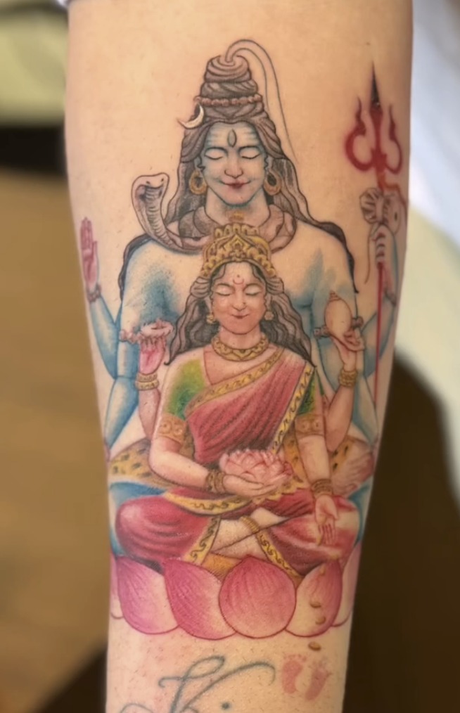Blackwork Bappa full sleeve tattoo