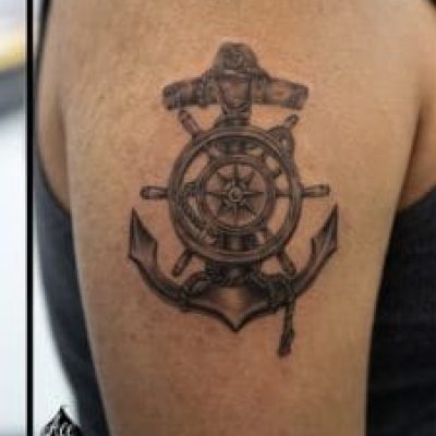 Anchor Wheel 3D Tattoo
