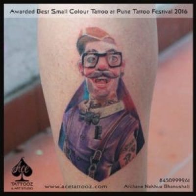 Cartoon Character Color 3D Tattoo