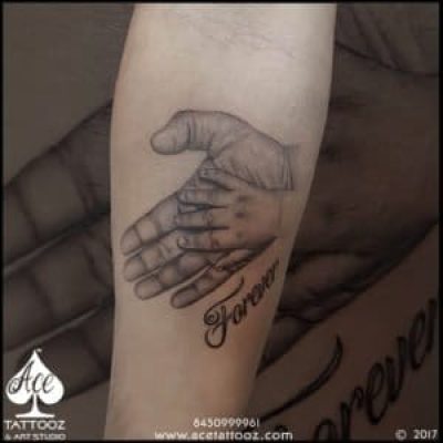 Father and Daughter 3D Tattoo