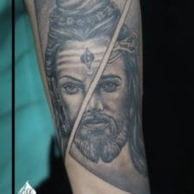 Lord Shiva & Jesus 3D Tattoo