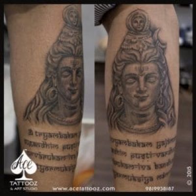 Mantra with Lord Shiva 3D Tattoo