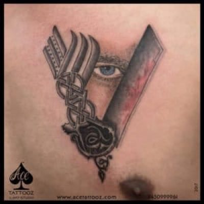 Viking V Symbol 3D Tattoo