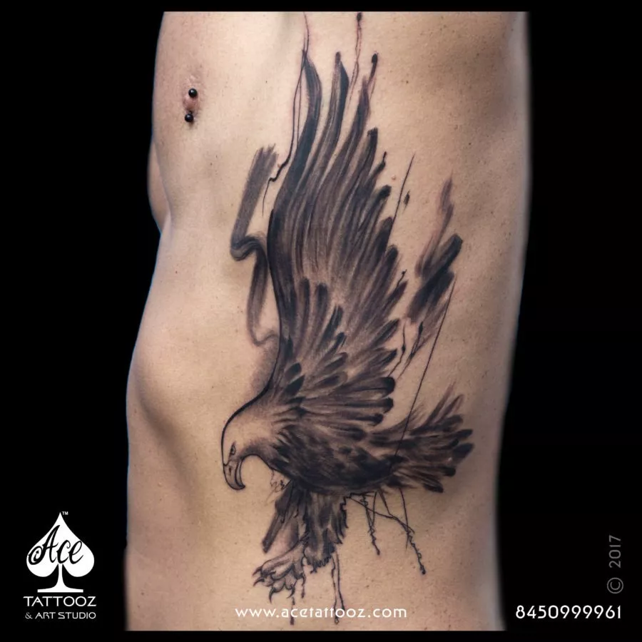 Back Body Abstract Eagle Tattoo