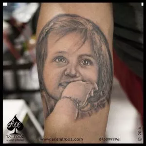 Daughter Face 3D Portrait - ace tattoos