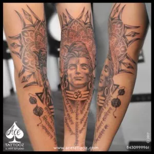 Lord Shiva Tattoos with Mandala Trishul
