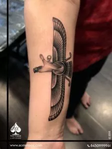 god tattoo on arm
