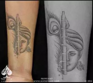 Krishna & Flute | God Tattoo Designs on Wrist