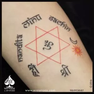 Om God Tattoo Designs on Wrist